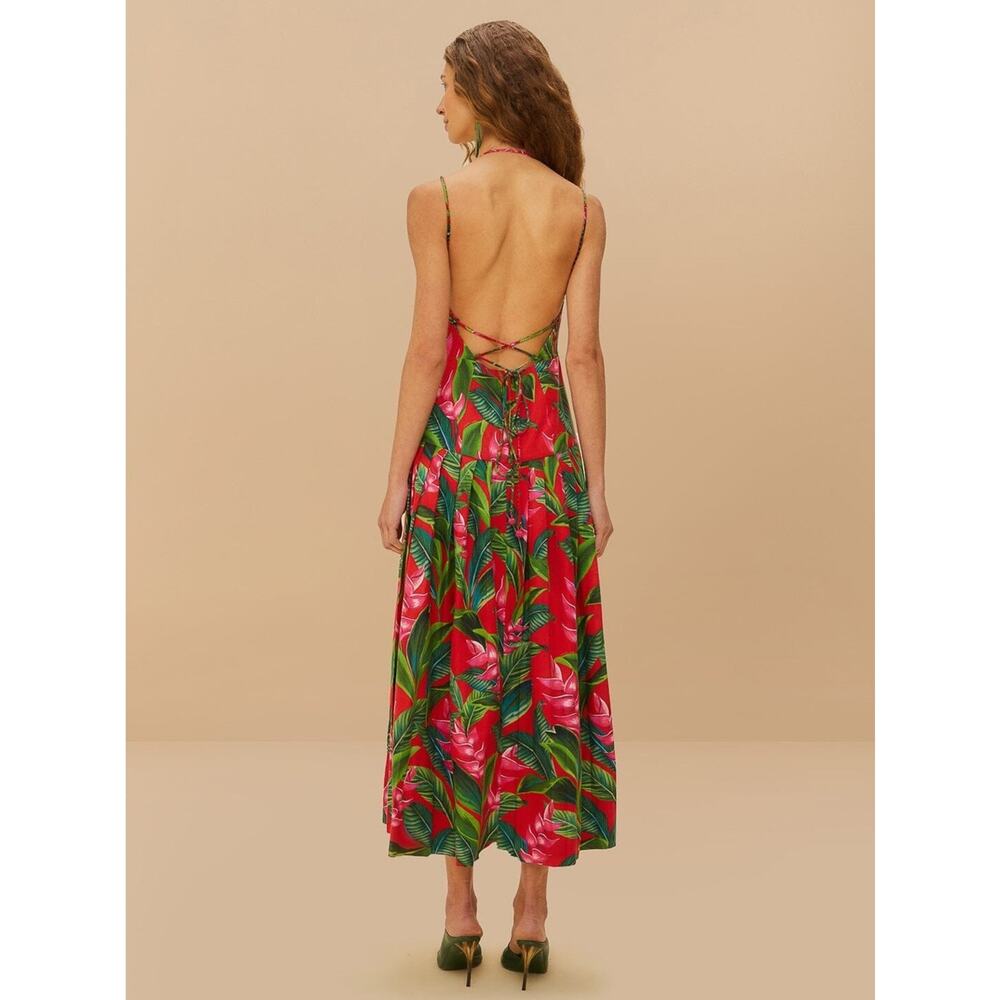 Farm Rio Red Dream Garden Maxi Dress XS - Picture 6 of 9